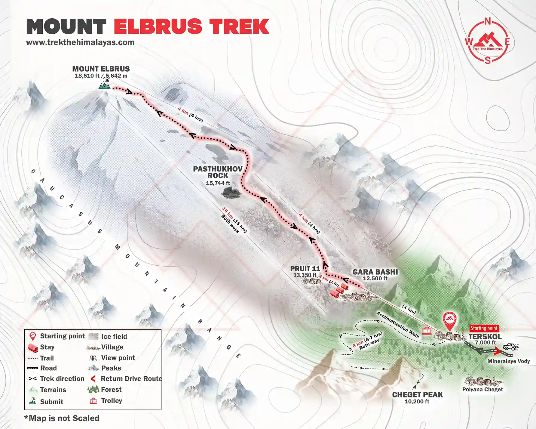 Mount Elbrus Expedition Maps